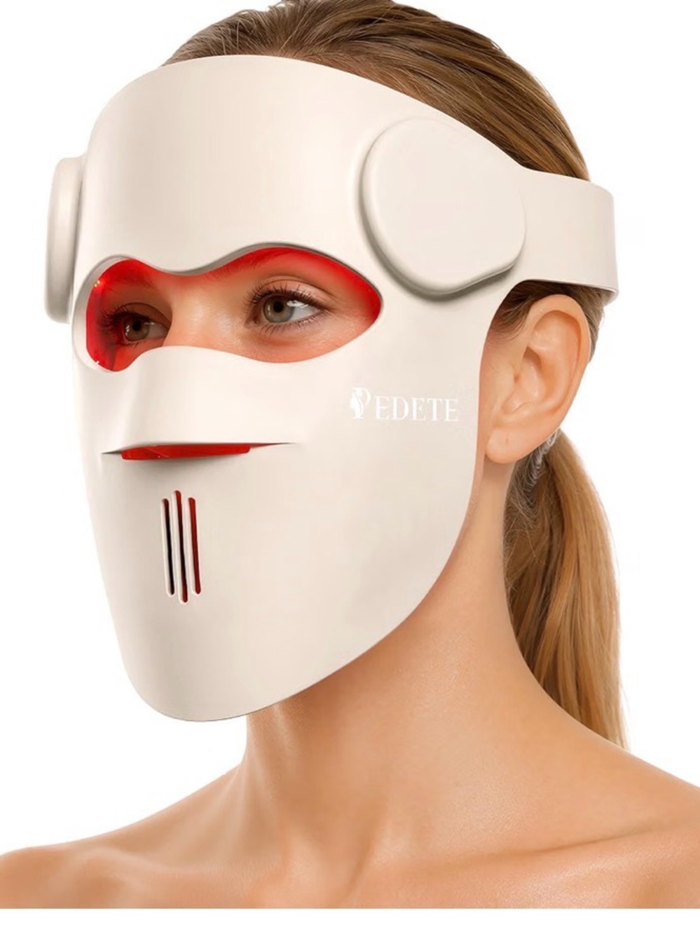 Beige LED Therapy Facial Mask with Red Light - Women Skincare Tool
